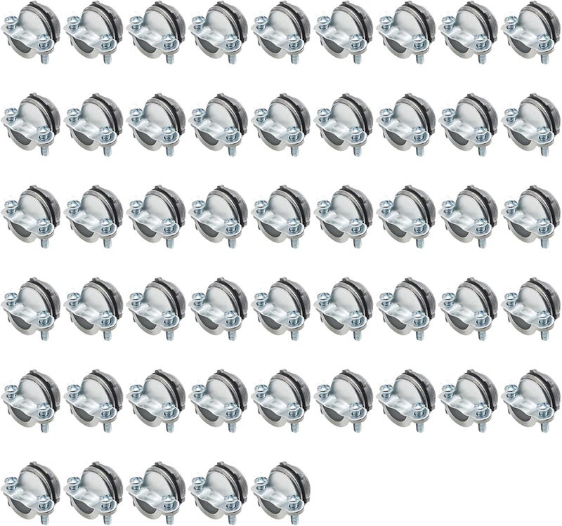 MAKERELE 50-Pack 1/2 Inch Clamp Type Cable Connectors - Zinc Die-cast for Enhanced Durability - UL Listed for Safety - Ideal for and Metallic Conduit Installations - Image 1